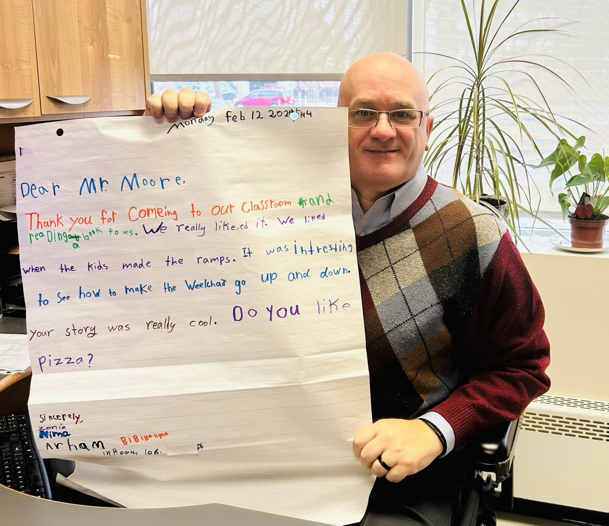 I am at Thorncliffe Park today and how nice it was to be given a letter by Room 106 students. <a href="/TPPS_TDSB/">Thorncliffe Park TDSB</a> They still remember the message I shared with them - Never Give Up. <a href="/tdsb/">Toronto District School Board</a>