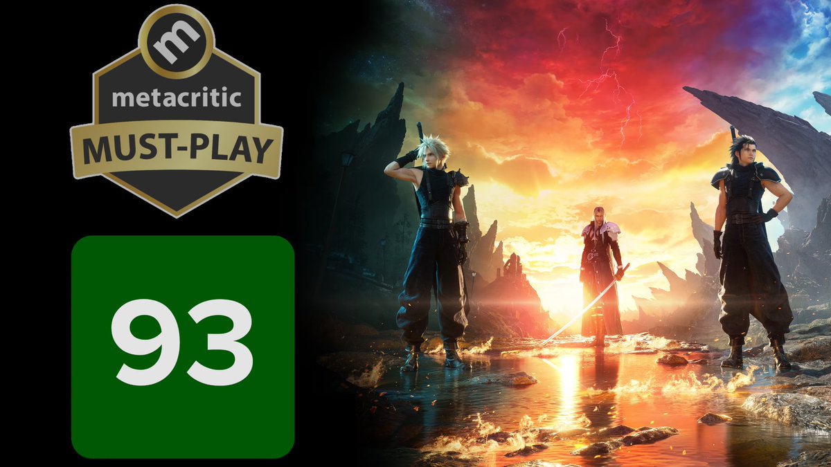 BenjiSales's tweet photo. With 114 Reviews in Final Fantasy VII Rebirth is currently the 2nd Highest Reviewed Final Fantasy Game of All-Time on Metacritic, only behind Final Fantasy 9 back on PlayStation 1

It's now the highest scoring Final Fantasy game of the last 23 years https://t.co/xSAiUzLs3q