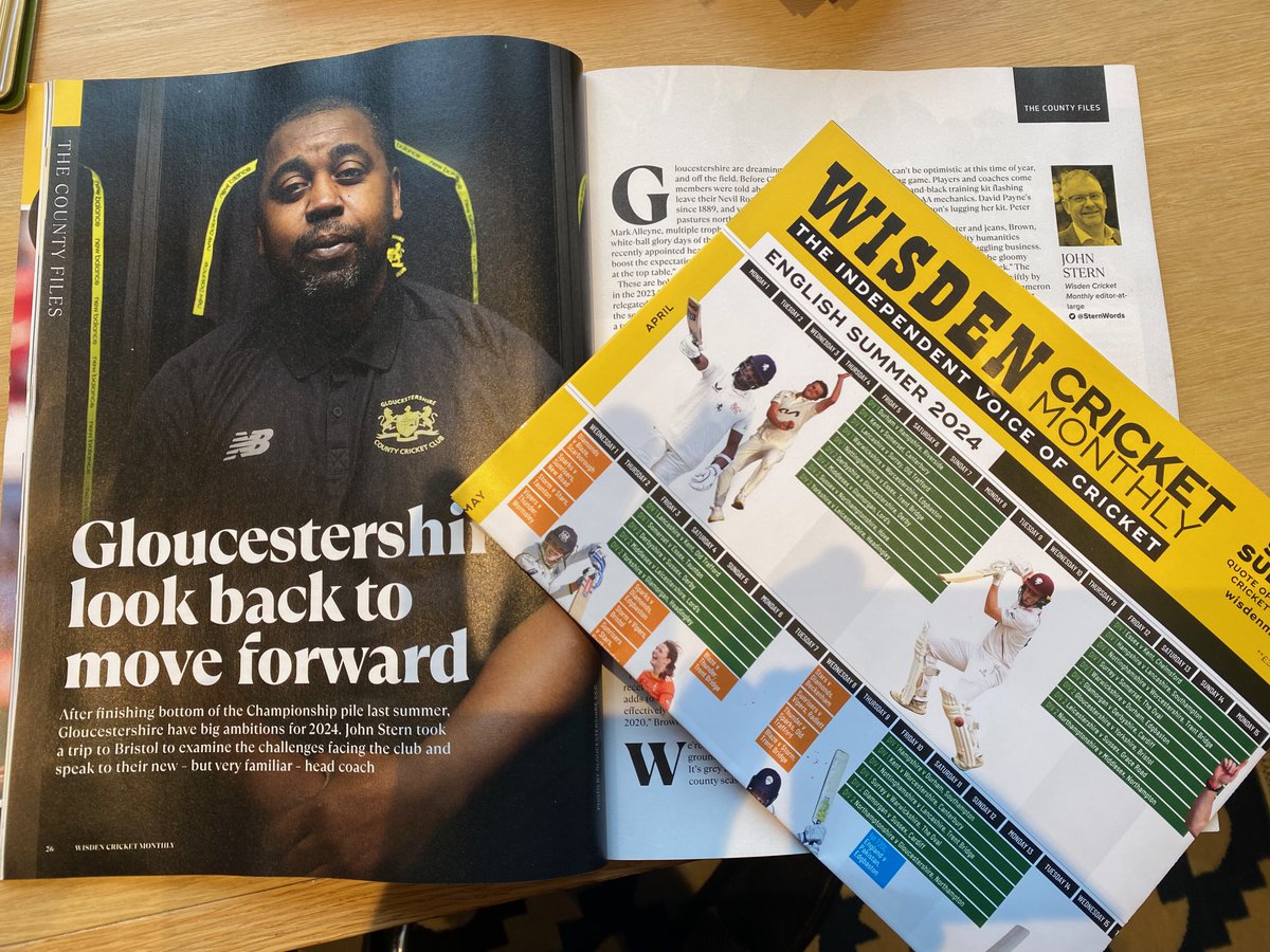 Also includes a 2024 summer fixtures wallchart (worth the price of admission alone) and my piece on @Gloscricket including an exclusive with new head coach and club legend Mark Alleyne
