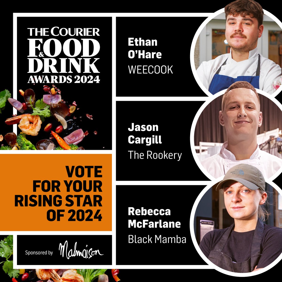 ❗️Vote Closes TOMORROW❗️
The finalists of this award are looking to readers and subscribers to help decide who will be the Rising Star of 2024.🌟
To find out more about each finalist and to place your vote visit: bit.ly/3waphjN

#CourierFoodandDrinkAwards