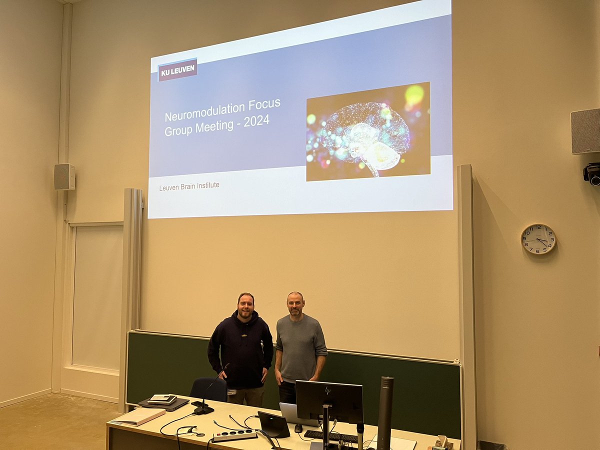 leuvenbrainins1's tweet photo. Gathering of the LBI Focus Group on Neuromodulation 🧠 

Overview of the neuromodulation research done at @KU_Leuven, @UZLeuven &amp; @UPCKULeuven ⚡️

Chair Prof Myles McLaughlin from @ExpORL_KULeuven &amp; FG manager dr @maartenlaroy presentations by @HannesHeylen @imecVlaanderen 
(1/4) https://t.co/fO51SYey6U