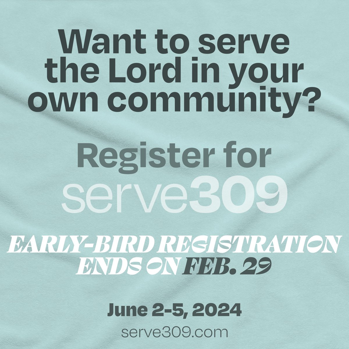 serve_309's tweet photo. What are your plans for June 2-5?
Join us for a local summer missions experience!
Early-bird registration ends soon!
https://t.co/03ketvsfnT https://t.co/vIllEnqSXl