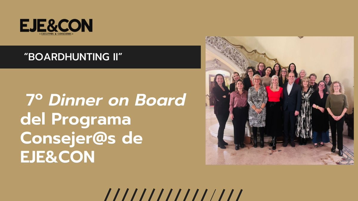 ¡El 7º Dinner on Board de Programa Consejer@s de <a href="/AsocEyC/">EJE&CON</a> en Barcelona fue todo un éxito bajo la temática "Boardhunting"! 🚀✨ Reflexionamos sobre la evolución del mercado del Boardhunting, los perfiles y competencias más demandadas.👇ejecon.org/vii-dinner-on-…