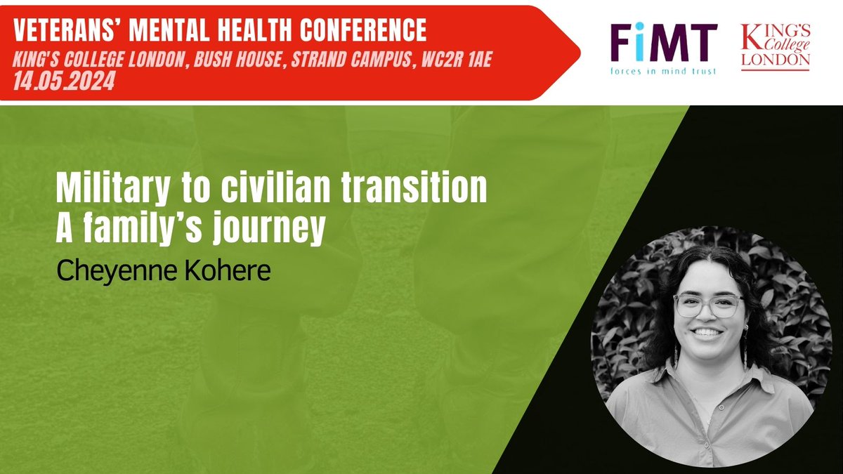 SPEAKER ANNOUNCEMENT! Military to civilian transition - A family’s journey with Cheyenne Kohere For the full agenda and to buy tickets: kcmhr.org/vmhc-2024/