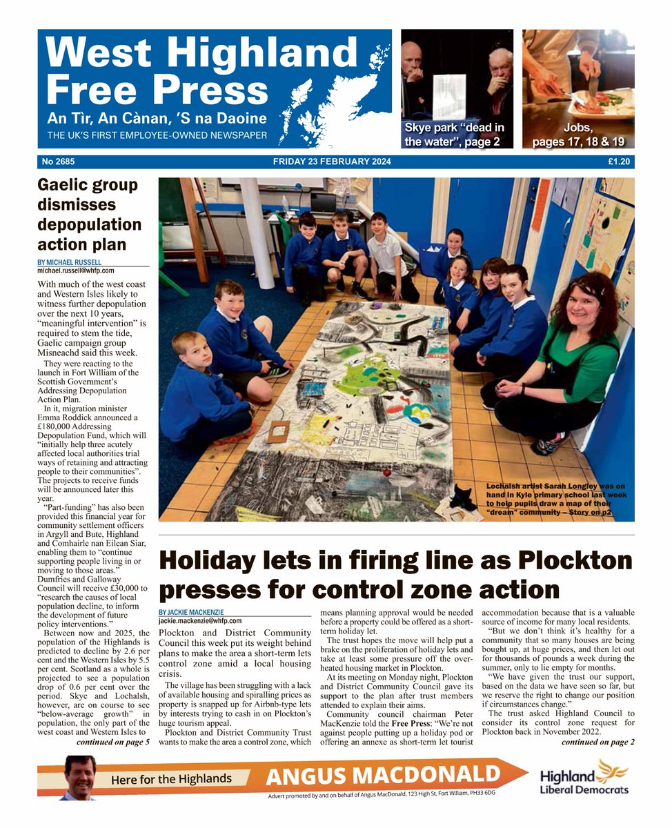 🗞️ The front page of this week's @WHFP1 - available now in shops or via email subscription at whfp.com 📷 Our thanks as always to all who buy a paper to stay informed and support our work 📷 👍