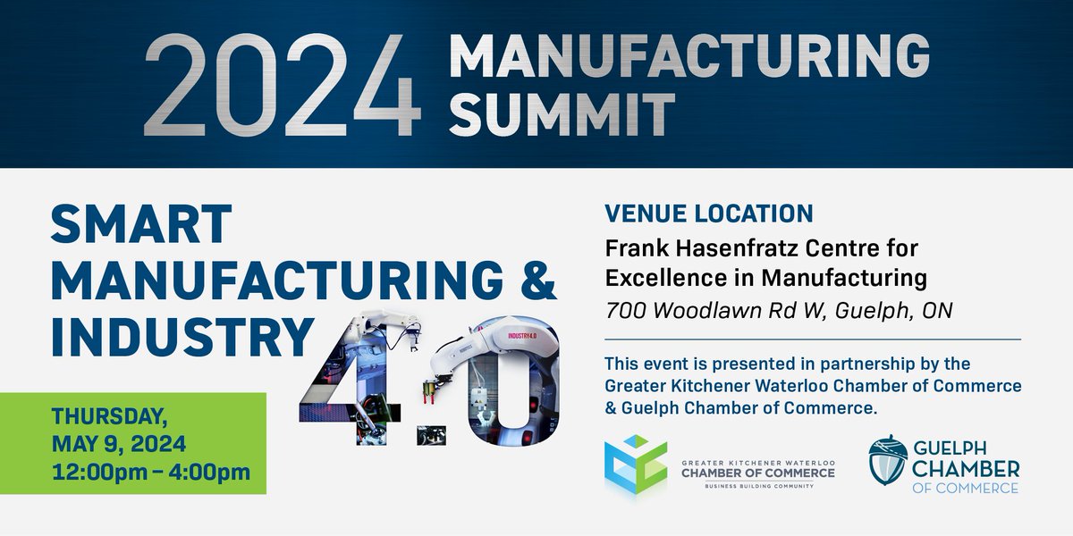 ⚙️The future of manufacturing is here.📍 Join us for our 2024 Manufacturing Summit, in partnership with @GKWCC this year’s summit will be focused on Smart Manufacturing & Industry 4.0 Register now at the link below. bit.ly/49GTMwj