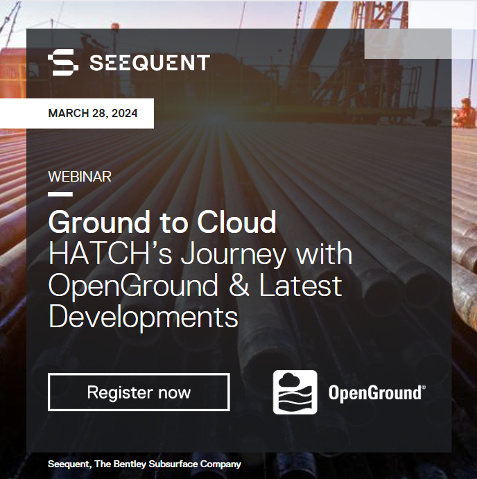 OpenGroundGIM's tweet image. Join us on March 28th for the Ground to Cloud webinar series and learn how HATCH is maximizing the OpenGround platform’s modern features. Register now to save your seat! 
events.seequent.com/groundtocloudf…
#OpenGround #Webinar #GeotechnicalDataManagement