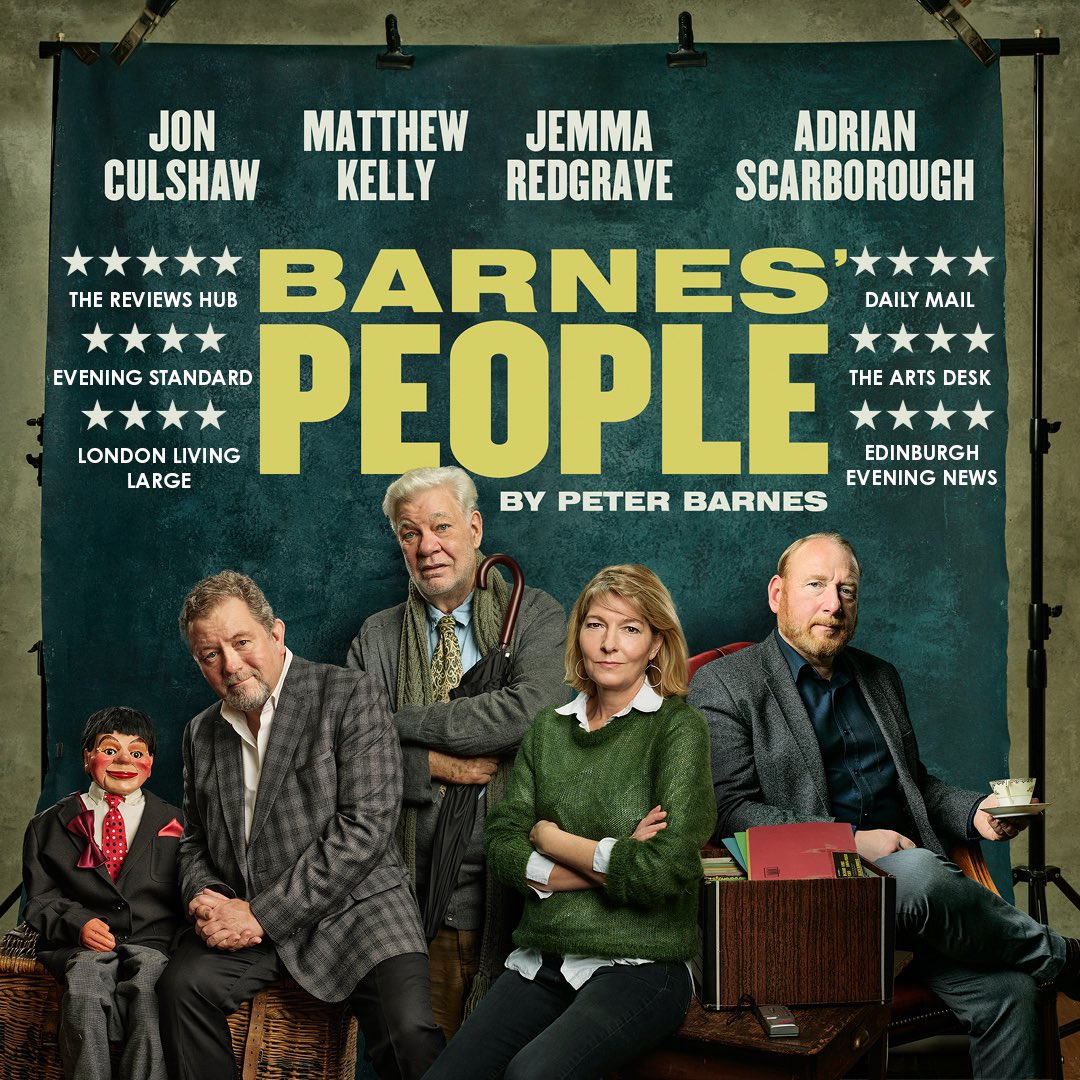 🎭NEWS🎭 - Original Online rerelease Barnes’ People starring @jonculshaw Matthew Kelly, Jemma Redgrave and Adrian Scarborough from the 23rd February Book here : originaltheatre.com/productions/ba…