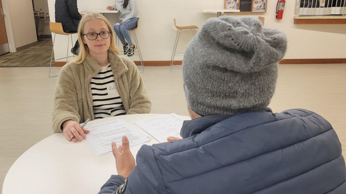 Volunteers can give our students valuable opportunities to develop their skills &amp; make connections with the community. A BIG thanks to the volunteers who conducted mock job interviews with intermediate level students last night at Syphax Center!