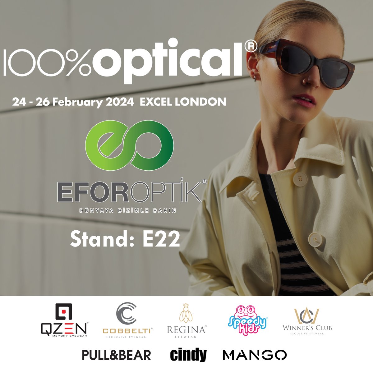 We would be happy to welcome you in our stand at the %100 Optical fair, which will be held in London between 24-26 February 2024. 24-26 Şubat 2024 tarihleri arasında Londra’da gerçekleşecek olan %100 Optical fuarında sizleri standımızda ağırlamaktan mutluluk duyarız. 📷