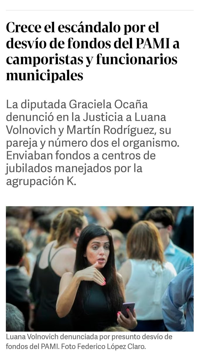 AlberCarp4's tweet image. ESTO ES UN ESCÁNDALO 
Luana Volnovich , militante kirchnerista 
Especialista en gestión y control 
Ex directora del PAMI 
Delincuente (s)
Desvío fondos de la CAJA, hacia la agrupación DE LA CÁMPORA Y ORGANISMOS MUNICIPALES dirigido por MÁXIMO KIRCHNER