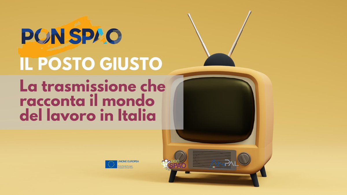 Prodotta grazie alle risorse del Pon Spao, il Posto Giusto è una vera e propria guida sul lavoro, l’istruzione e la formazione, utile per chi vuole orientarsi nel mondo dell’occupazione. Guarda le puntate su @RaiPlay! #PonSpao #RisultatiPonSpao #FSE @EU_Social