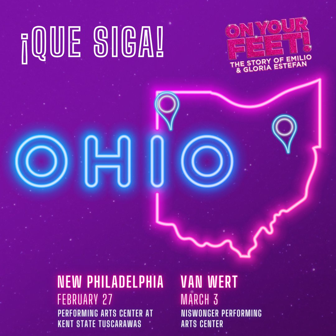 ¡QUE SIGA! “ON YOUR FEET!” is headed to two stops in Ohio on our tour! 💃 Will we see you there? Comment below!

🎟️Get your tickets today at onyourfeetmusical.com