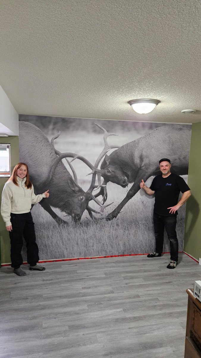 KootenayA's tweet image. New wall and backdrop for my man basement went in yesterday.  Thank you @palliserprinting for this amazing piece! Talk about a feature wall for our renovation. 
#mancave #reno #featurewall