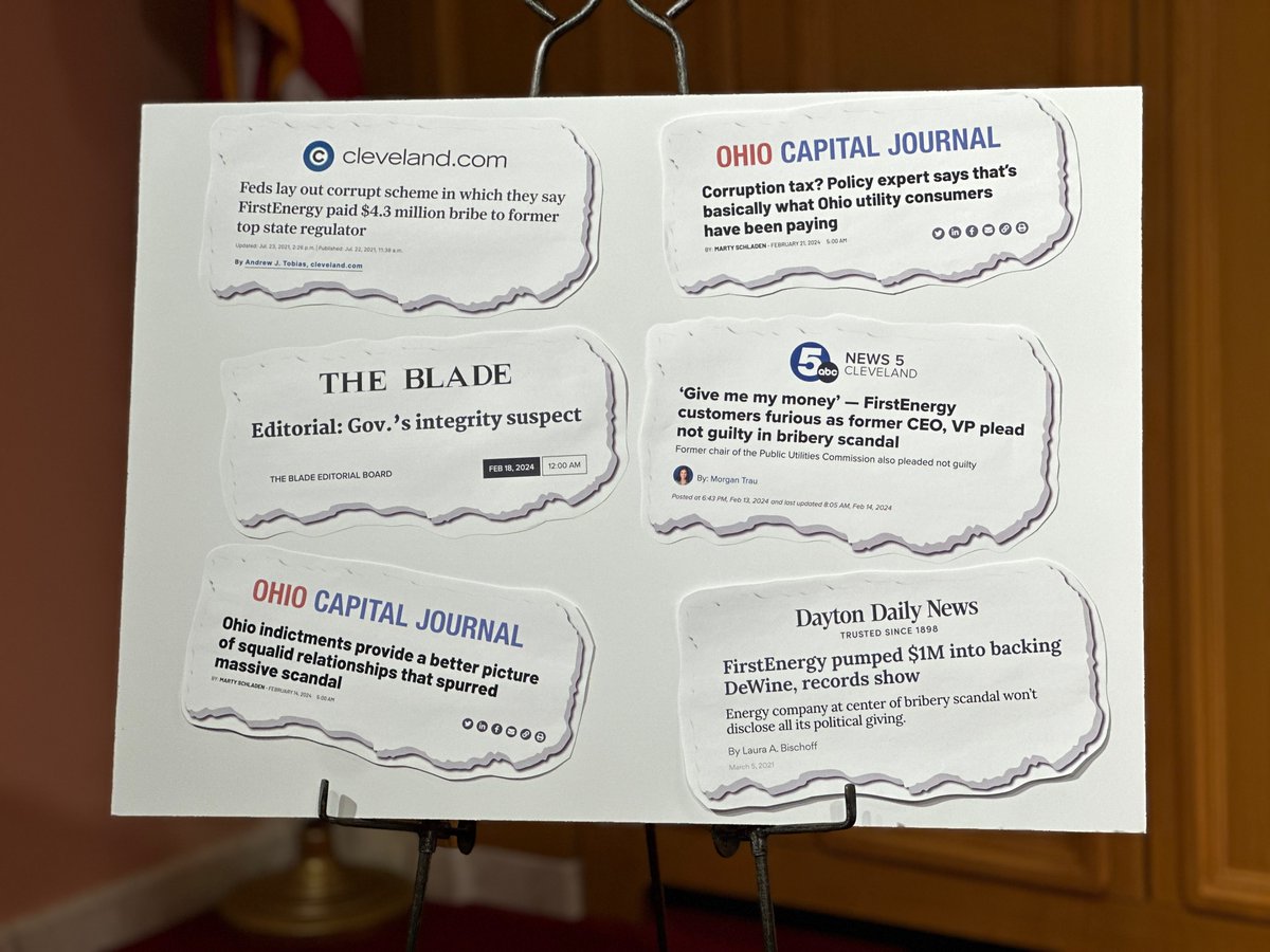 NOW: Ohio Democrats are proposing anti-corruption measures amid the ongoing trials in the largest bribery scheme in state history.

"Corruption in Ohio extends far beyond the Statehouse," Sen. Min. Ldr <a href="/nickieantonio/">Nickie J. Antonio</a>.

Context: <a href="/WEWS/">News 5 Cleveland</a> <a href="/WCPO/">WCPO 9</a> <a href="/OhioCapJournal/">Ohio Capital Journal. bsky @ohiocapitaljournal.com</a> 
news5cleveland.com/news/politics/…