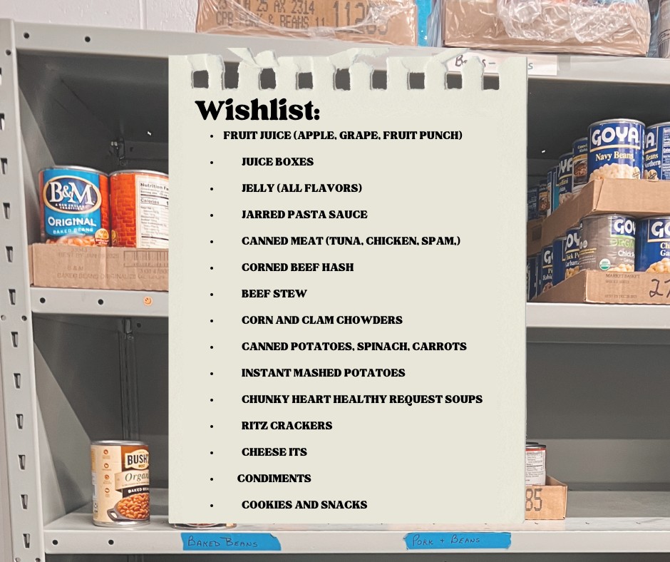 Here is our updated wishlist from the food pantry!  We need essentials like fruit juice, jelly, pasta sauce, canned meat, and more to help support our community. 
Every donation counts!

 #winchester #woburn #winchesterma #woburnma #northofboston