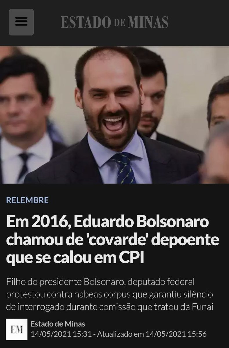 Bolsonaro reafirma à PF que vai se calar no inquérito do golpe
Então Eduardo Bolsonaro admite que Jair Bolsonaro é um covarde.