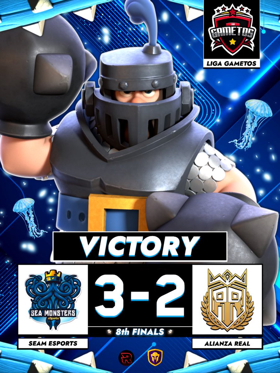 Sea Monsters eSports (@seam_esports) on Twitter photo Résultats 🐙
🏆 <a href="/EmpireLeagueCR/">EmpireLeague™</a>
⚔️ Playoffs
🐙 3-2 <a href="/AlianzaRealCR/">ALIANZA REAL 🔱</a>
👤⭐️ @AkazaCRv1
Un match riche en rebondissements , mais on va chercher la victoire au mental!!
#GoTeamSeam
(Made by @ECP_Theo ❤️) Résultats 🐙
🏆 <a href="/EmpireLeagueCR/">EmpireLeague™</a>
⚔️ Playoffs
🐙 3-2 <a href="/AlianzaRealCR/">ALIANZA REAL 🔱</a>
👤⭐️ @AkazaCRv1
Un match riche en rebondissements , mais on va chercher la victoire au mental!!
#GoTeamSeam
(Made by @ECP_Theo ❤️)