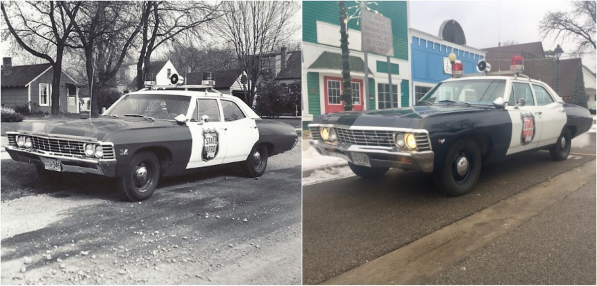 wistatepatrol's tweet photo. Then and now: the 1967 Chevrolet Biscayne.
.
.
.
#ThrowbackThursday #Cruiser #CollectorCar #OldPoliceVehicles #WIStatePatrol https://t.co/5KQ3pmk2kW