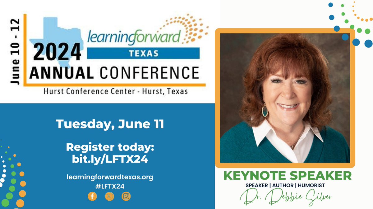 Early Bird Registration closes on March 1. If you’re an educator looking for amazing PD for you and/or your staff…#LFTX2024 is it! I cannot wait to hear
@DrDebbieSilver in the opening keynote session!  #LFTX  #LFTXLearns #LFTX24
Register today: bit.ly/LFTX24