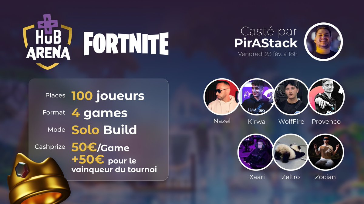 🏆 #CUPFORTNITE  💸 250€ CP

Solo Build | 4 games
50€ la win, 50€ pour le vainqueur

Demain de 18h à 21h.

⚠️Commente ce tweet pour participer, je t'enverrai le lien d'inscription en DM (reste pas beaucoup de places)