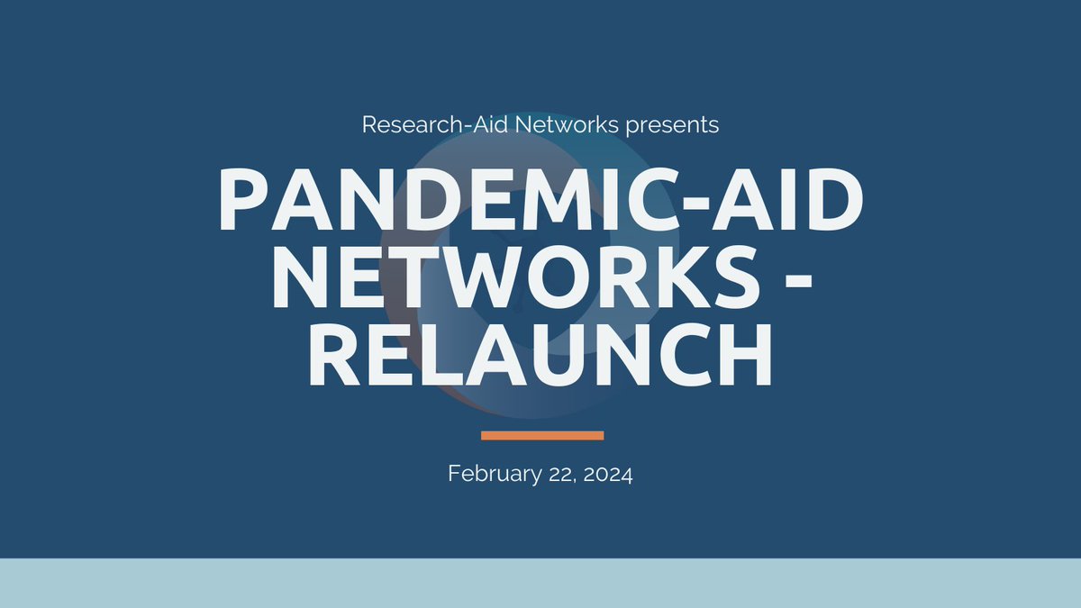 Pandemic preparedness, prevention and response (PPPR) work is never over, and unfortunately, the COVID-19 pandemic continues. There’s still a lot more work to do. Therefore, we are happy to announce the (re)launch of the PPPR-focused Pandemic-Aid Networks (@pandemicaid_net)