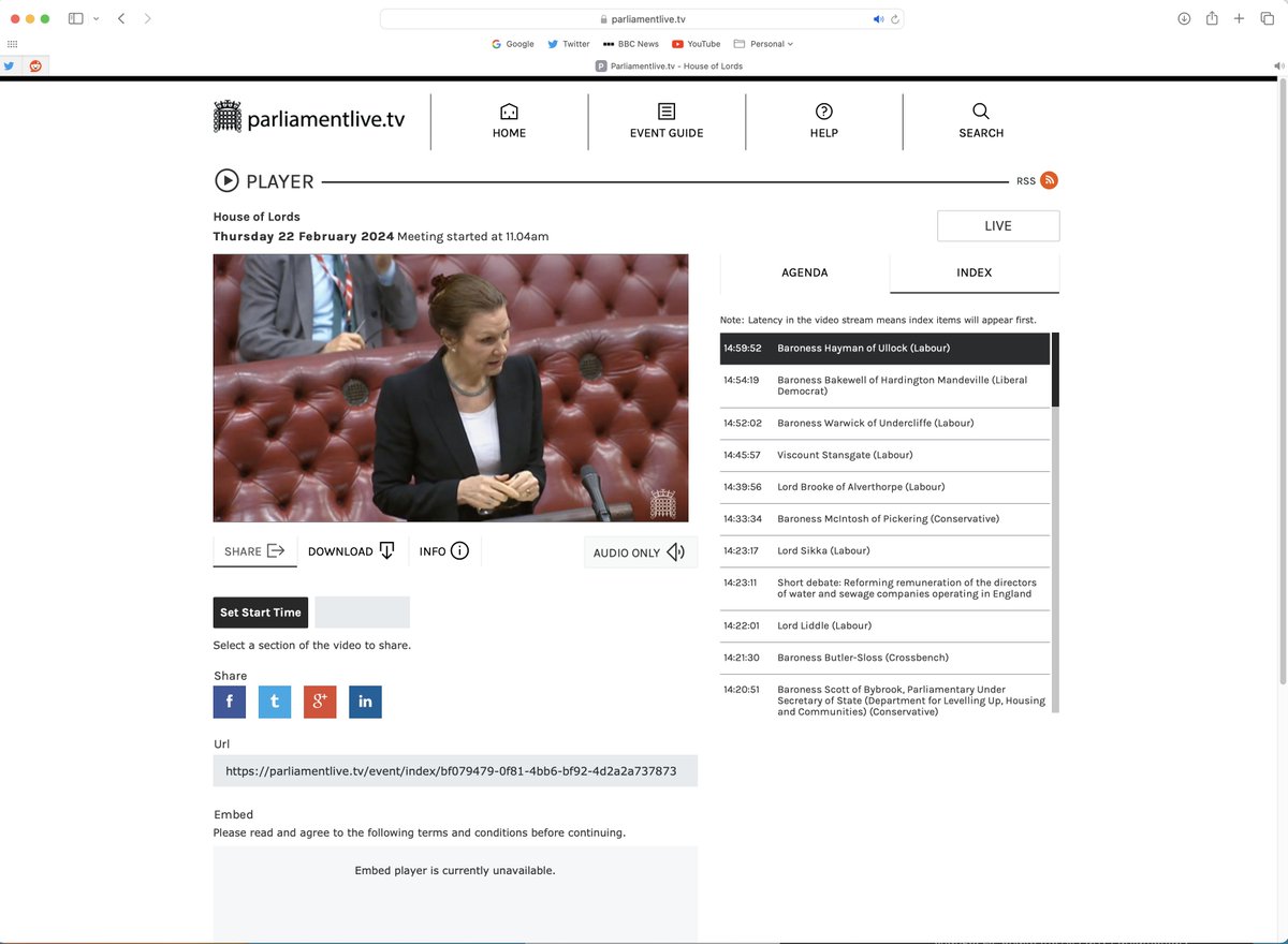 Govt's oversight and approach to the regulation of the water industry gets a resounding thumbs down 👎 from members of the Lords. Govt has failed, the regulator is conflicted and the country has simply run out of patience. Well done @LabourLordsUK @SueHayman1 👋👋👋