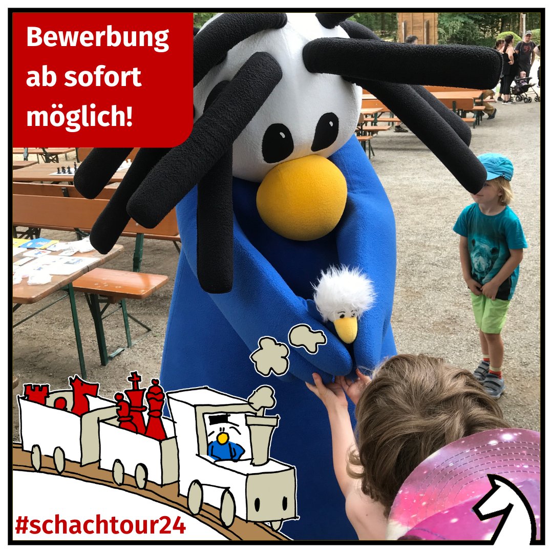Auch dieses Jahr besuchen wir im Rahmen der #Schachtour24 zahlreiche Vereine und Schulen und gestalten mit euch ein spannendes Event vor Ort. Hol Chessy zu dir nach Hause: deutsche-schachjugend.de/termine/2024/s…
#ehrenamt #schach