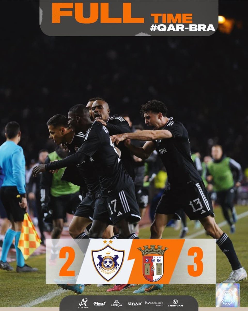 ismayiljabiyev's tweet photo. Oyun başa çatdı. 1/8 finaldayıq!!!

#UEL #QARSCB #Qarabağ #Karabağ #Karabakh #Braga https://t.co/CVqBKDStJw
