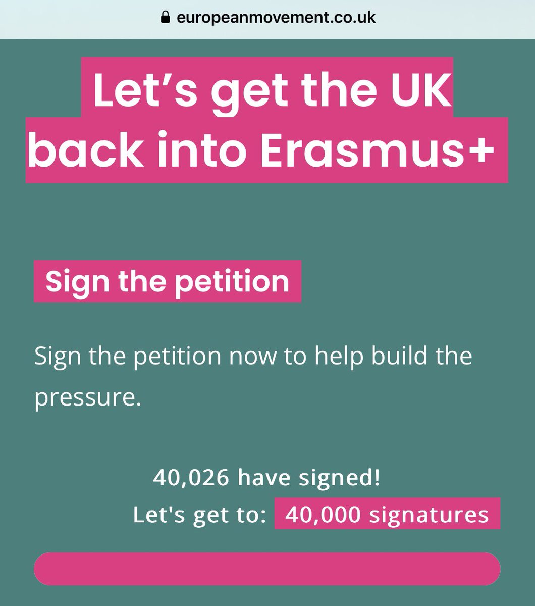 💥 We did it!! Over 40,000 signatures- and it’s being handed in to Downing Street tomorrow. So still time to sign if you haven’t —> europeanmovement.co.uk/erasmus-petiti…