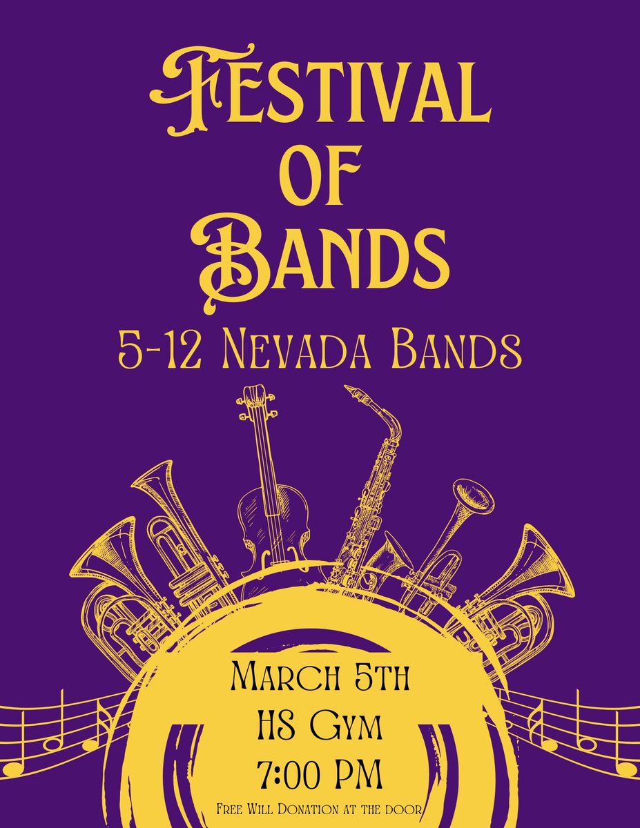 Make plans to attend the Festival of Bands on March 5th! It will be a great concert! #NevadaCubPride