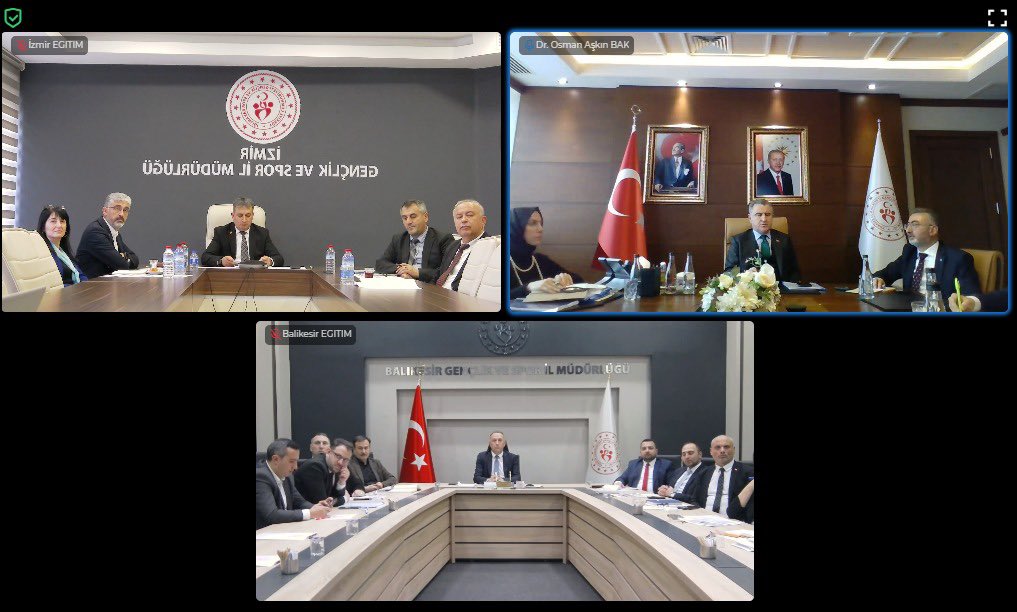 MuratEskici38's tweet photo. Gençlik ve Spor Bakanımız Sn. @OA_BAK  'ın katılımıyla İl Müdürlükleri değerlendirme toplantısı videokonferans yöntemiyle gerçekleştirildi. https://t.co/5RlyHe2XEh