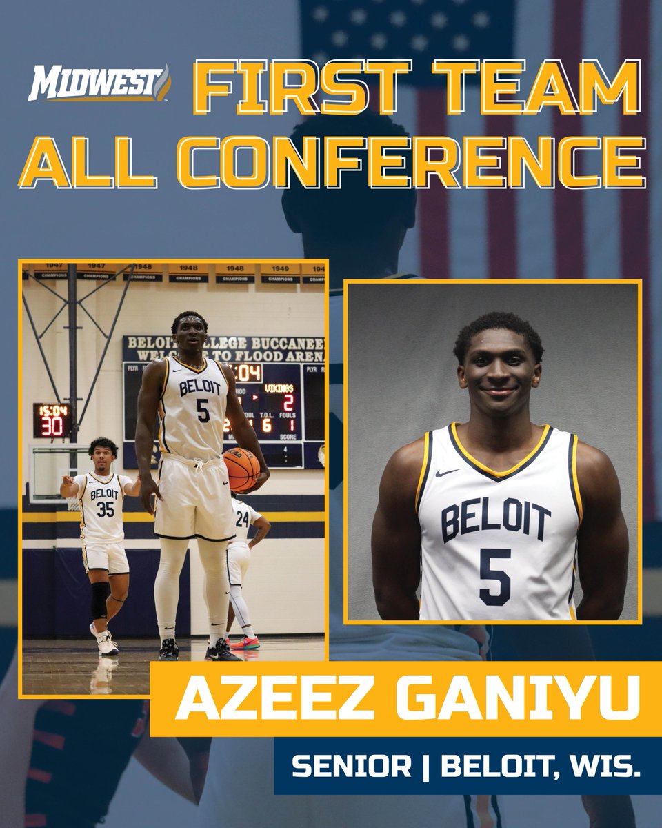 BeloitBucs's tweet photo. After a stellar season, Azeez Ganiyu earned a spot on the 2023-24 MWC 1st Team All-Conference List! https://t.co/su3A2QBoZQ