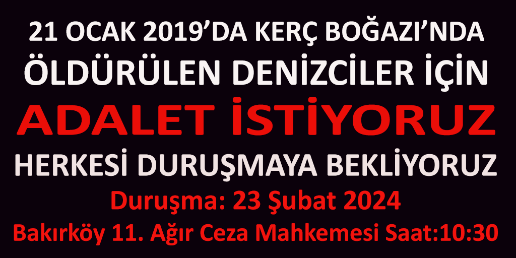 Deniziscileri's tweet photo. KERÇ PATLAMASINDA ÖLEN DENİZ İŞÇİLERİ İÇİN ADALET!

📍 İstanbul

21 Ocak 2019 tarihinde kaçak yakıt transferi yaptırılan M/T Candy ve M/T Maestro gemilerinin patlaması sonucu 20 denizci hayatını kaybetmişti. Hayatını kaybeden denizcilerin yakınları (@kercte_cinayet) yarın (23 Şubat 2024) sabah 10:30'da Bakırköy 11. Ağır Ceza Mahkemesinde dava takibine ve dayanışmanıza çağırıyor!

Bu zamana kadar neler olduğuna dair yazımıza sitemizden ulaşabilirsiniz. 👇
https://t.co/LJAhsHYfHd

#YıpranmıyoruzÖLÜYORUZ
#Kerçiçinadalet