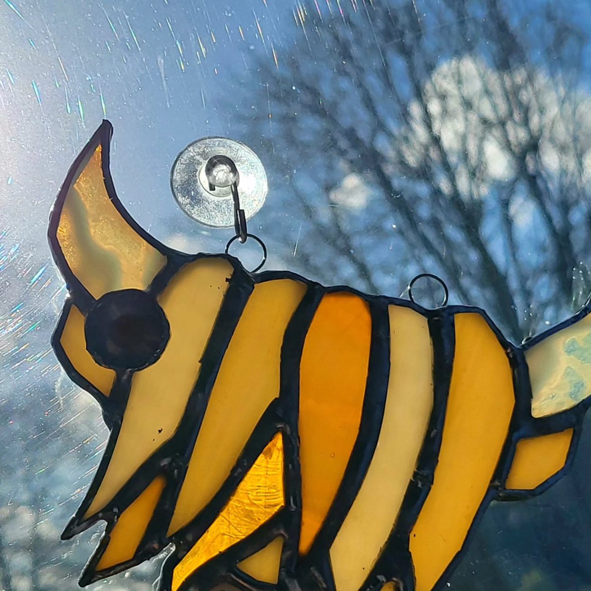 A little Highland coo just hanging around in the sun (and it is a coo not a cow!) #highlandcoo #highlandcow #stainedglassforsale #stainedglass #madeinnorfolk, #madebyme