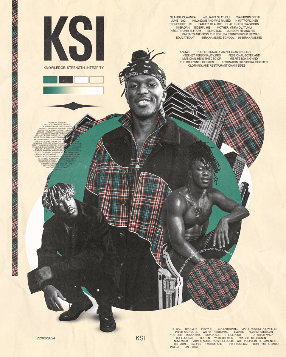 Poster design for: @KSI Really enjoyed making this, super new style to me so had fun working on it! Any support would be greatly appreciated, tag him below ⭐️