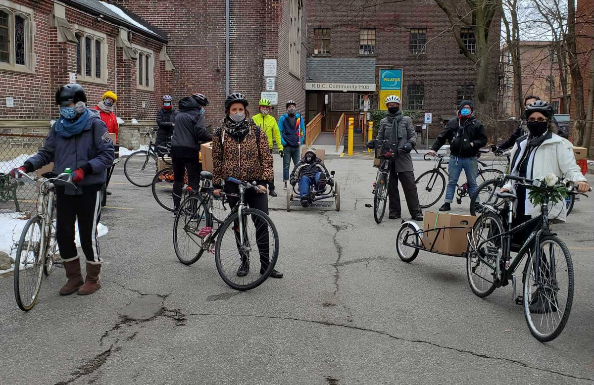 One way to push back against failing systems like policing is to build community. Something we do every day in Toronto @thebikebrigade. Join us as we deliver food by bike to our neighbours in need 7 days a week for multiple community partners #bikeTO: bikebrigade.ca/get-involved
