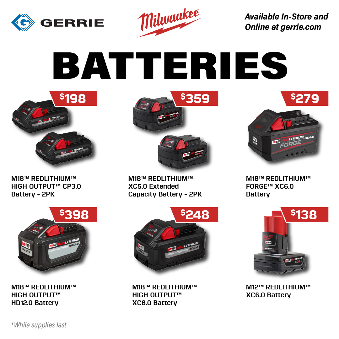 🔥🛠️ Don't miss out on sizzling hot deals from Milwaukee Tool! Grab your favorite M18 and M12 tools, batteries, and Packout at unbeatable prices! 
Don’t Delay, Shop Today In-Store or Online: gerrie.com/Search?query=M… 
#GerrieElectric #MilwaukeeTool #MilwaukeeHotDeals