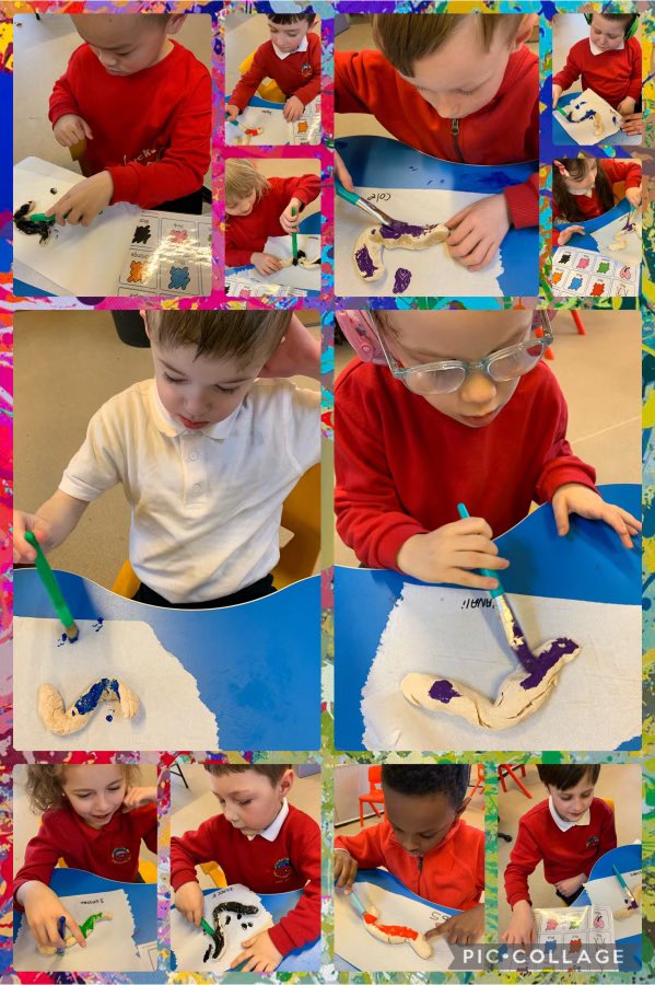 We have been using our @Widgit_Software coreboards today to make choices about paint to decorate our own Superworms that we made yesterday #yhfclass3