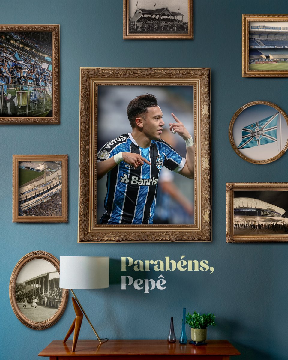Neste dia 24 de fevereiro, um craque que é cria da #BaseGremista está de aniversário! 🇪🇪🥳 Pepê cresceu no Imortal e atuou no time principal de 2017 a 2021. Foi Tetracampeão Estadual, da Recopa Gaúcha e honrou o manto gremista. Hoje, está completando 27 anos. Parabéns!