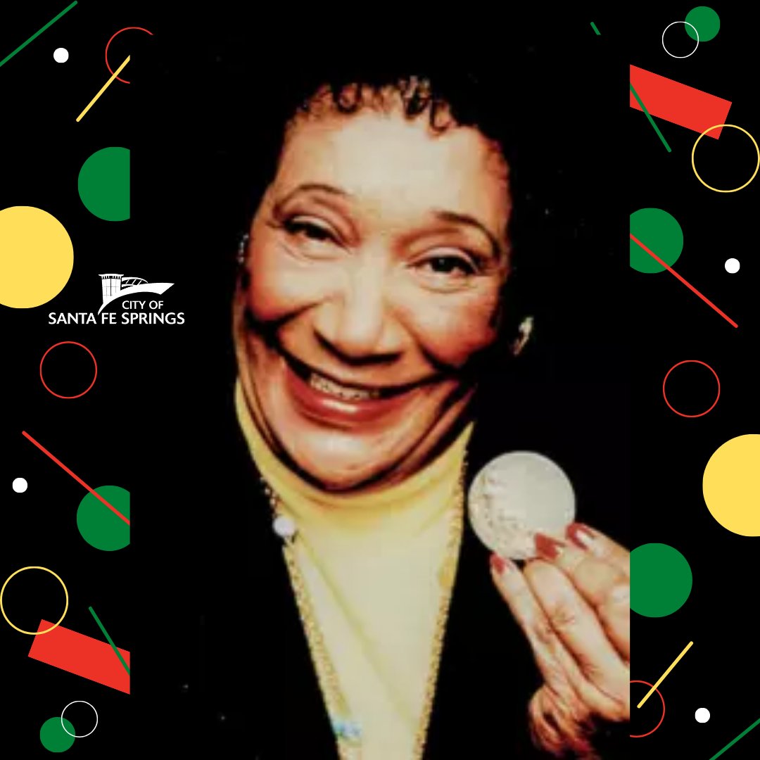 CityofSFS's tweet photo. The City of Santa Fe Springs is celebrating Black History Month all month long! ❤️️💚💛

Alice Coachman (1923-2014) became the first black woman athlete of any nation to win an Olympic gold medal when she cleared the 5 feet 6 1/8-inch bar.

#santafesprings #blackhistorymonth https://t.co/cIej9RHZDu