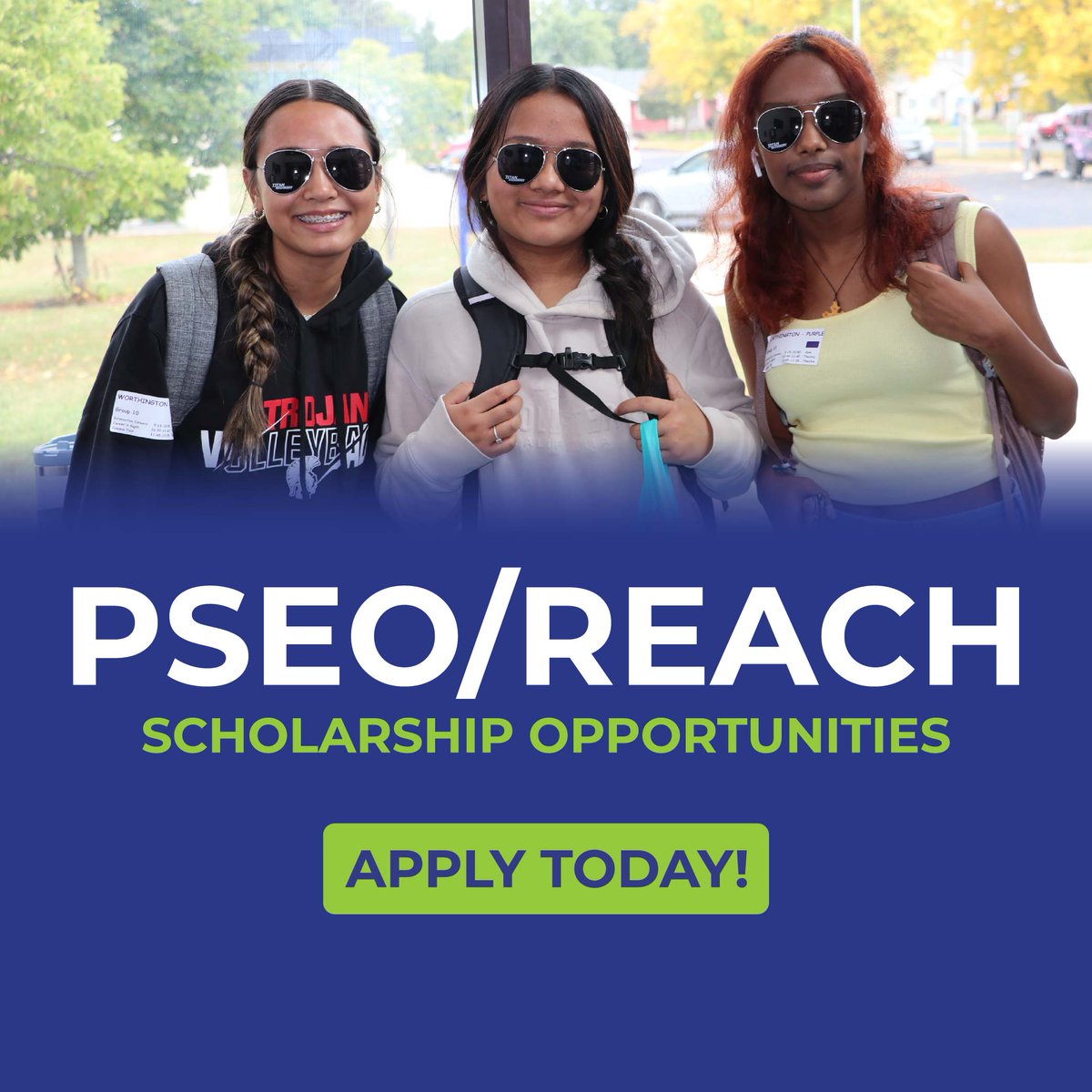 MinnesotaWest's tweet photo. Minnesota West is excited to announce the PSEO/REACH Scholarship dedicated to supporting high-school seniors graduating in May 202. Each eligible high-school student will be awarded $2,000 Learn more at  https://t.co/VcK3DcB3qB #MinnesotaWest #learnwithpurpose #BluejayScholarship https://t.co/wj3UmxaJQM