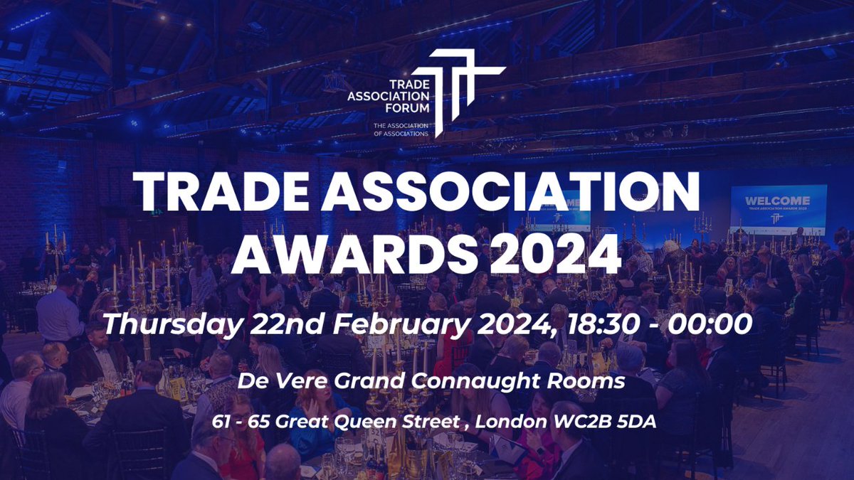 Trade Association Awards 2024 (TAF awards)
> Thursday, 22 February

Live Streaming 🔗tinyurl.com/vjdk9svn

#TAFAwards #tradeassociation