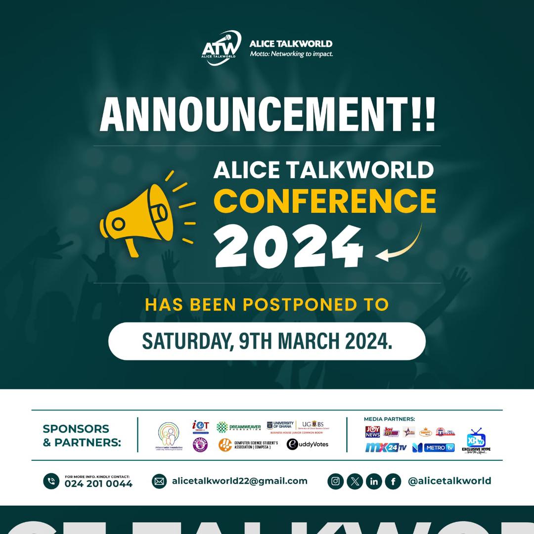 GENERAL NOTICE !!!

Greetings from Alicetalkworld,
Respectfully, this message is to inform you about the necessary changes to the program's date.