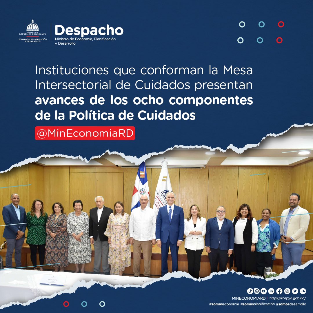 Representantes de las instituciones gubernamentales🏢que conforman la Mesa Intersectorial de Cuidados, reunidos en la presentación del ℹ️Informe de Rendición de Cuentas 2022-2023📑 con los principales avances de la Política de Cuidados.

🔗 acortar.link/N9Y0p1