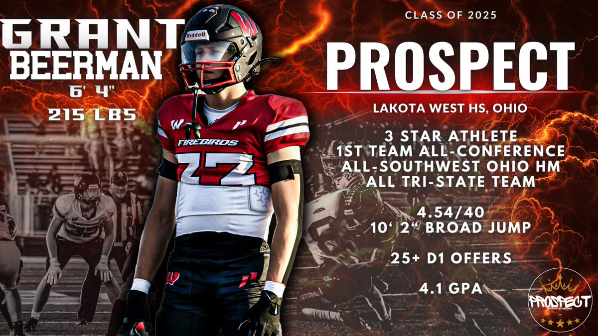 Prospect Sports (@prospectsport_) on Twitter photo Next up we have a kid that already holds 25+ D1 offers and I can see why. <a href="/GrantBeerman/">Grant Beerman</a> is HIM. Fast and physical LB with impressive skills. He takes on linemen and wins convincingly before finishing the play. I noticed one play on his film where he took on 2 blockers and still Next up we have a kid that already holds 25+ D1 offers and I can see why. <a href="/GrantBeerman/">Grant Beerman</a> is HIM. Fast and physical LB with impressive skills. He takes on linemen and wins convincingly before finishing the play. I noticed one play on his film where he took on 2 blockers and still