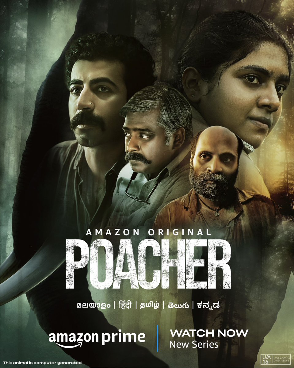 The hunt for the Poacher begins!  🐘 #PoacherOnPrime, watch now only on @PrimeVideoIN  #RichieMehta @_QCEnt @EternalSunProd #NimishaSajayan @debu_dibyendu @aliaa08 @RayMansfield @sean_mckittrick @wti_org_india @ForestKerala