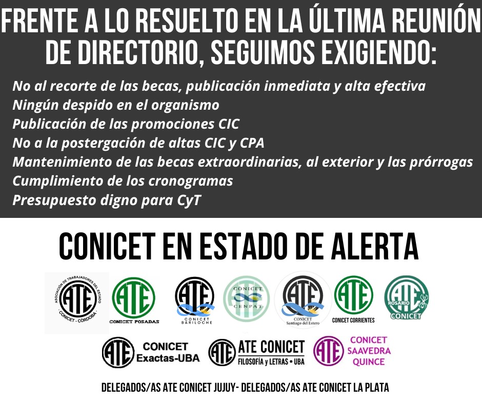 CONICET en estado de ALERTA