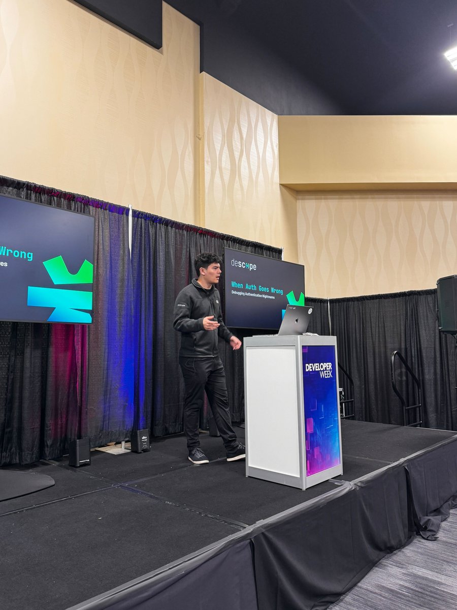 🙌 Thank you to everyone who attended @realKevinGao's session on 'When Auth Goes Wrong' at @DeveloperWeek!

Drop by Booth 306 to share your own auth horror stories with us and find out how @descopeinc makes all identity bogeymen go away.

#developertalks #developers #devtools