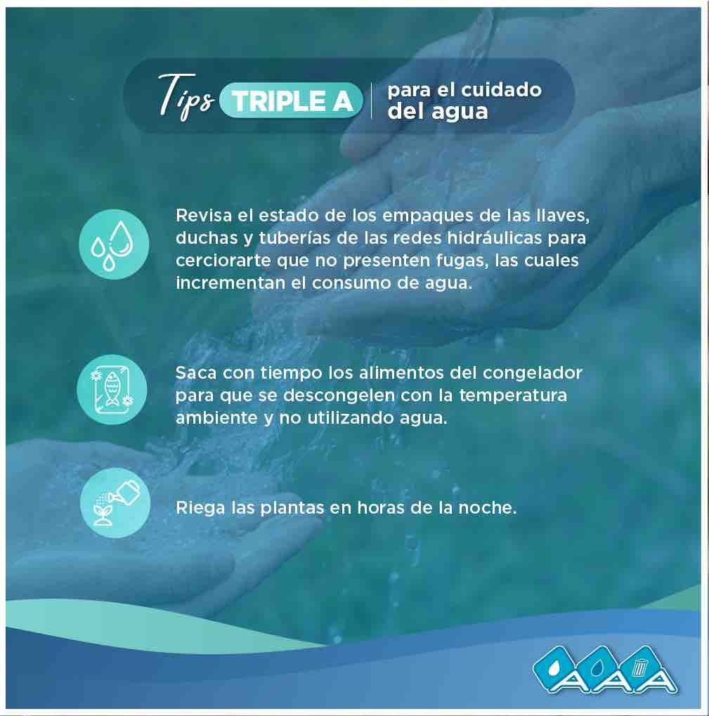 SomosTripleA's tweet photo. ¡Cuídala pa’ que te cuide!
#TipsTripleA Para el cuidado del agua. 💙 #SomosTripleA https://t.co/4azrF3s3t8